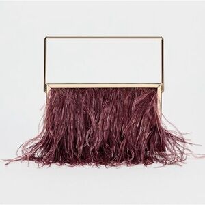 ZARA Feather Clutch